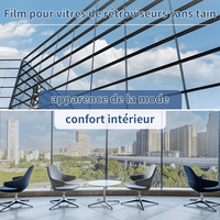 Film adhésif pour fenêtre anti-UV 99% isolation thermique nano-céramique effet miroir unidirectionnel pour vitres résidentielles, bureaux et devantures de magasins
