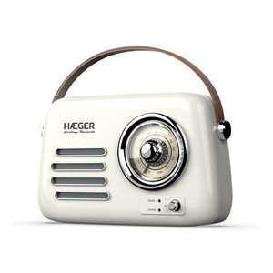 Radio FM vintage Bluetooth crema 5W USB-C Haeger (RB-CRE.003A) - Product Image 1