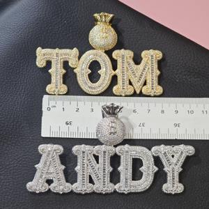 Trendy Money Bag Custom Baguette <b>Pendant</b> with Cuban Chain Iced Out <b>Name</b> <b>Necklace</b> Wholesale Personalized Jewelry Gift for Him - Product Image 2