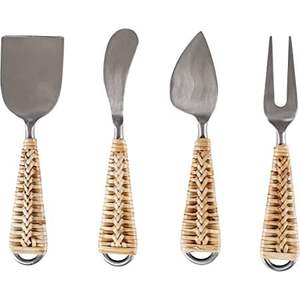 Ensemble de couteaux à fromage en acier inoxydable avec manche en osier de type Huck pour la vente en gros de nouvelles idées de produits 2024 batteries de cuisine - Product Image 6