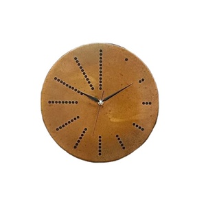 Farmhouse Wall <strong>Clock</strong> Industrial, Art Deco <strong>Rusty</strong> Patina Copper Original Large Silent Metal Home Decor With Gift USA Numerals - Product Image 1