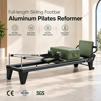 Mesin Studio Yoga Komersial Tahan Lama Portabel Peralatan Pilates Reformer Pilates dari Aluminium Alloy Hitam
