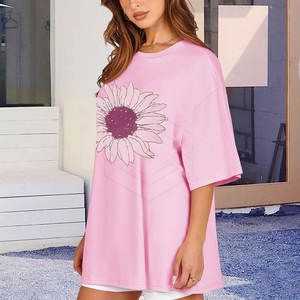 Camiseta Holgada de Verano para Mujer, Ecológica, 100% Algodón, Transpirable, Talla Grande - Ropa Deportiva de Alta Calidad - Product Image 4