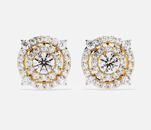 Goujon Halo en or jaune 18 carats pour femmes de marque OEM de 2,29 ct, diamant cultivé en laboratoire, style ethnique élégant pour les fiançailles, les anniversaires de mariage - Product Image 5