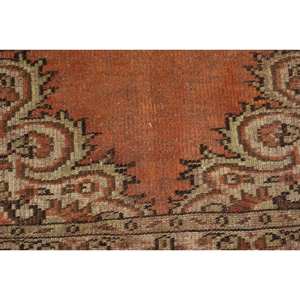 Alfombra de lana Vintage naranja y Beige de 1,6x3,5 pies, diseño de retazos de área grande clásico turco para dormitorio, estilos de pasillo rectangulares de látex - Product Image 4