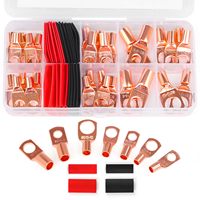 Kit de bornes de câblage en cuivre pour batterie, 250V, AWG12-6, avec connecteurs à œillet en cuivre nu étamé thermorétractables
