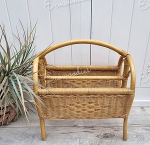 Elegante soporte para revistas de ratán con asa, o la oficina para el hogar Decoración elegante, organizador elegante para almacenamiento de revistas para hoteles - Product Image 6