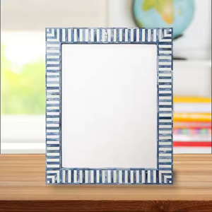 Hueso Baño Pared Hogar Decorativo Hueso Incrustaciones Espejo Marco Hecho A Mano por la Media Luna artesanías - Product Image 4