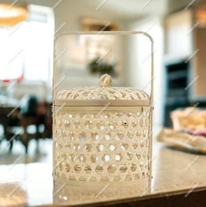 Cesta de pícnic de mimbre tejida a mano con asa de almacenamiento cesta de mano cesta de regalo cesta de fruta con tapa para ocasiones especiales - Product Image 3