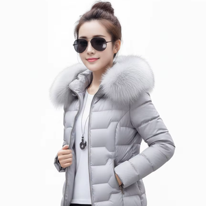 Veste d'hiver pour femme de haute qualité, parka longue, rembourrage gonflable, imperméable, option grande taille - Product Image 1