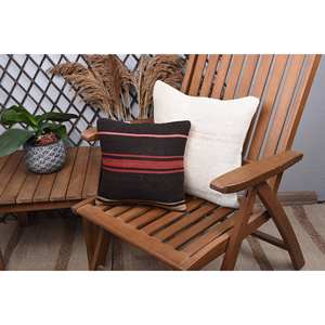 Luxe 12x12 pouces Beige Kilim Patchwork laine oreiller Vintage imprimé fleuri tissé jeter oreiller pour literie et sols Portable - Product Image 1