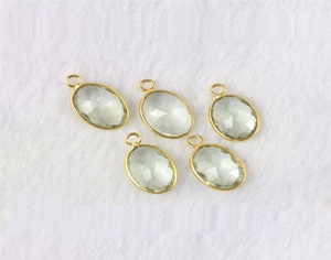 Coszcatl Exports 925 <b>Solid</b> Sterling Silver Natural Green Amethyst Handmade <b>Gold</b> Plated Vintage <b>Pendant</b> Charms Third Party - Product Image 2