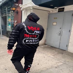 Conjunto Deportivo Informal para Hombre, Sudadera con Capucha y Pantalones de Felpa de Algodón, Tallas Grandes, 400-460GSM, Logotipo Bordado, Venta al Por Mayor - Product Image 1