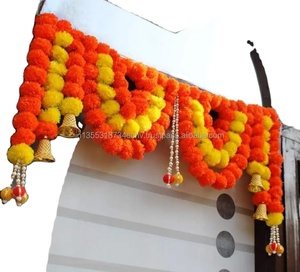 Bandarwal decorativo tradicional/Toran, colgante de puerta, decoración de caléndula, telón de fondo de templo, decoración de Pooja, decoración del hogar - Product Image 1