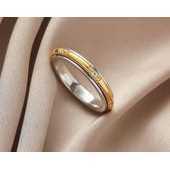 Bague tournante en platine plaqué rhodium pour femme, taille coussin, sertie clos, design pour amoureux, bijou à porter au quotidien - Product Image 5