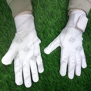 Vente chaude pleine blanche longue manchette gants de Baseball en cuir véritable modèle le plus demandé sur le marché pour les gants de frappeur - Product Image 1