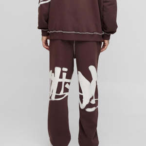 Calidad superior High Street Mejor diseño logotipo personalizado Loose Fit Chándales Transpirable Hombres Fleece Chándales al por mayor - Product Image 6