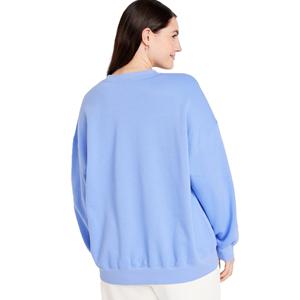 เสื้อสเวตเตอร์แขนยาวคอกลมสำหรับผู้หญิงเสื้อครอปแขนยาวเสื้อสเวตเตอร์แบบสวมหัวเสื้อครอปแบบลำลองมีโลโก้ - Product Image 4