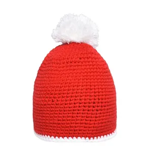 Chapeau à pompon à rayures contrastées personnalisées, accessoires de sport d'hiver, merchandising - Product Image 2