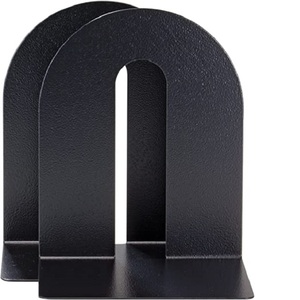 Inside Leaf Design <b>Metal</b> <b>Black</b> Book Ends For Home School Library Book <b>Shelf</b> Office Decorative Book Case - Product Image 3