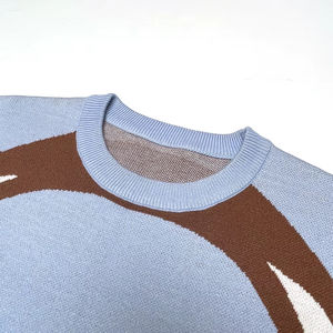 Suéter de cuello redondo de algodón 100% para hombre, ropa de calle de invierno, jersey de manga larga liso, prendas de punto informales ODM - Product Image 2