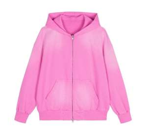 Sweat à capuche zippé pour homme en coton délavé à l'acide, impression numérique personnalisée de haute qualité, nouvelle arrivée en gros - Product Image 2