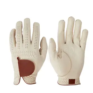 Gants de golf en cuir véritable pour la main gauche et la main droite Gants de golf pour hommes avec logo personnalisé