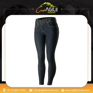 Culotte d'équitation personnalisée haute performance vêtements équestres vêtements de sport pantalons collants vente en gros Denim culotte d'équitation - Product Image 6