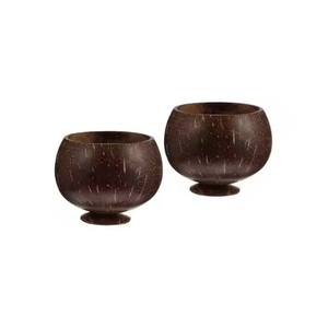 Tazón de cáscara de coco Natural ecológico superior con Base de soporte para vajilla de ensalada restaurante de alta calidad de artesanía DHT - Product Image 5