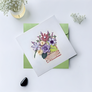 การ์ดอวยพรกระดาษงานฝีมือแบบเวียดนามการ์ดประดับดอกไม้เป็นของขวัญ-GFV027 - Product Image 4