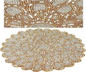 Napperon en perles de verre à thème idéal pour les fêtes et autres fonctions Vaisselle Design décoratif Napperon arrondi Design - Product Image 5