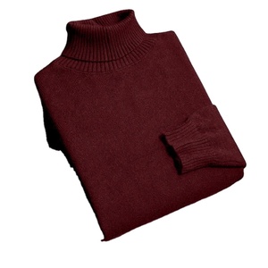 Suéter de cuello alto de punto de alta calidad para hombre de otoño Slim Fit manga larga AntiPilling Pullover Color sólido tendencia ropa de calle para hombre - Product Image 4