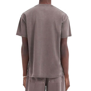 T-shirt Homme Luxe Vintage Coupe Classique 100% Coton Délavé à l'Acide Séchage Rapide Manches Courtes Personnalisable Vierge Peigné - Product Image 3