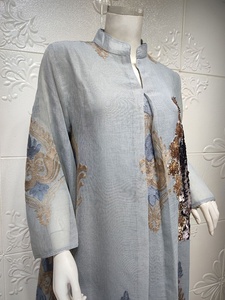 Dubai Abaya for Women <b>Gold</b> Embroidered Moroccan Caftan Sequins Pleated for Evening Party Arabian Muslim Style for Ramadan 2023 - Product Image 4