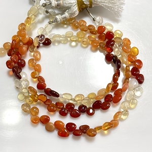 Mexican Fire Opal Smooth Heart Shape Beads Good Quality Natural Mexican Opal Plain Beads For Jewelry - Product Image 1