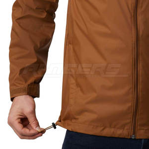 Impermeable para Hombre Color Marrón, Resistente al Agua para Uso Diario, Cremallera Frontal Completa, Capucha con Cuello Ajustable, Chaquetas Cortavientos de Marca Privada - Product Image 6