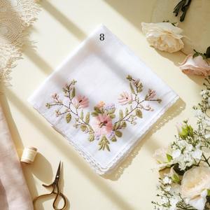 Servilleta de té Hemstitch, mesa de comedor fina blanca, servilletas de cena de lino con monograma bordadas a mano para bodas - Product Image 3