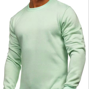 Cols et garnitures en tricot côtelé personnalisé 100% coton sweat-shirt en coton gris col rond vêtements de rue sweat à capuche uni et vierge sweat-shirt pour hommes - Product Image 1