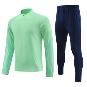 Male Training Shorts Set Jerseys Men's Sports Set Football Training Tracksuit Long Sleeve Jerseys <b>Zipper</b> Tops and Pants - Product Image 4
