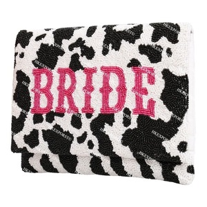 Handcrafted Chic Beaded Clutch for Weddings Parties Til Death Black White Bridal Evening Tote Bag Zipper Closure 3pcs Handbags - Product Image 5