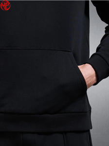 Conjunto de Sudadera con Capucha y Pantalones Deportivos Holgados de Color Block para Hombre, Ropa Deportiva Informal, Chándal Holgado de Felpa Gruesa - Product Image 4