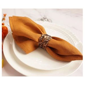 Lot de 6 ronds de serviette en forme de feuille porte-mouchoirs en métal pour dîner, banquets de mariage, paramètres de table - Product Image 5