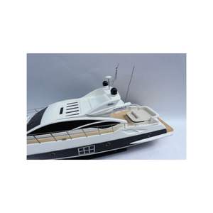 MODÈLE DE BATEAU AZIIMUT 68S (COQUE NOIRE)-MODÈLE YATCHH MODERNE ARTISANAL POUR LA DÉCORATION-MODÈLE DE BATEAU EN BOIS - Product Image 4