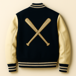 Veste universitaire en laine en gros avec manches en cuir véritable | Veste bombardier Letterman College personnalisée | Équipe OEM/ODM et vestes de mode - Product Image 1