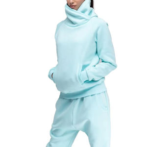 Conjunto de Dos Piezas de Sudadera y Pantalones Deportivos de Lona Sólida para Mujer, 100% Algodón, Transpirable, Ecológico, Ropa Deportiva Urbana - Product Image 5