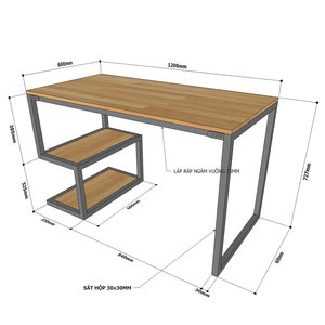 UBAN Minimalist Design FD68032 Bookshelf <b>Computer</b> Table 120x60x75cm Rubber Wood Study <b>Desk</b> for Bedroom Use - Product Image 4