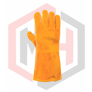 Gants de soudage en cuir résistants aux déchirures, épaisseur 7 oz, longueur 16 pouces, poignet droit, personnalisables pour les travaux à haute température - Product Image 3