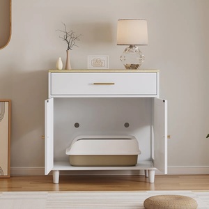 Elegante gabinete blanco de madera y ratán con cajón Diseño elegante Almacenamiento espacioso para sala de estar Dormitorio y decoración moderna para el hogar - Product Image 3