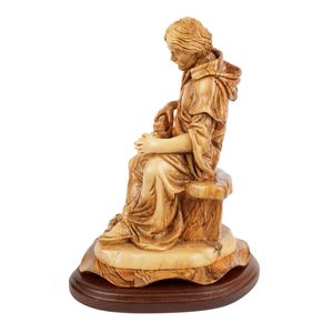 Escultura tallada a mano "José como carpintero" – figura de madera de olivo de Belén (29 cm) - Product Image 4
