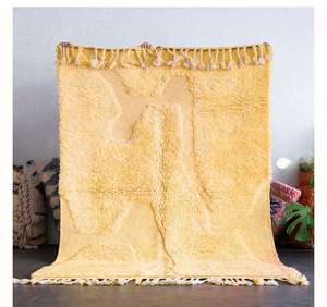 Alfombra de acento de pila alta lavable de lana tejida a mano marroquí Beni Ourain de calidad Superior para uso en el suelo del hogar - Product Image 3